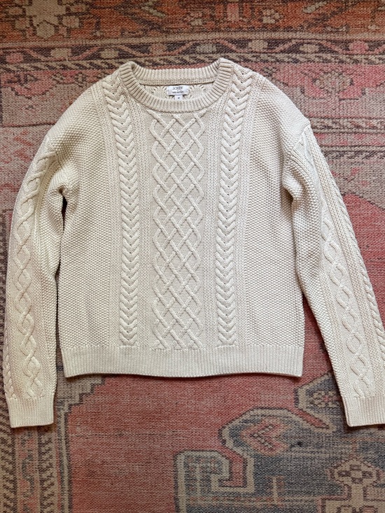J. Crew Sweaters - Cream Heavyweight Fisherman Cable-Knit J Crew Women's Sweater
